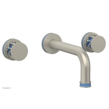 Phylrich 222-11/15BX043 - Burnished Nickel Jolie Two Handle Wall Faucet With Tubular Spout, Round Cutaway Handles, And Light