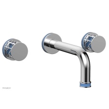 Phylrich 222-11/026X043 - Polished Chrome Jolie Two Handle Wall Faucet With Tubular Spout, Round Cutaway Handles, And Light
