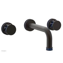 Phylrich 222-11/10BX044 - Oil Rubbed Bronze Jolie Two Handle Wall Faucet With Tubular Spout, Round Cutaway Handles, And Navy