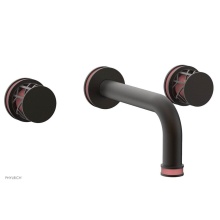 Phylrich 222-56/10BX045 - Oil Rubbed Bronze Jolie Two Handle Wall Tub Set With Tubular Spout, Round Cutaway Handles, And Pin