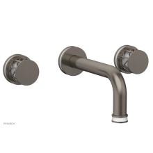 Phylrich 222-56-15AX051 - Pewter Jolie Two Handle Wall Tub Set With Tubular Spout, Round Cutaway Handles, And Gloss White Ac