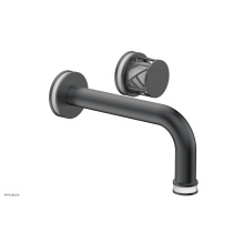 Phylrich 222-15-15GX051 - Gunmetal Gray Jolie Single Handle Wall Faucet With Tubular Spout, Round Cutaway Handles, And Gloss
