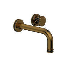Phylrich 222-15-002X041 - French Brass (Living Finish) Jolie Single Handle Wall Faucet With Tubular Spout, Round Cutaway Han