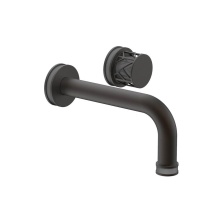 Phylrich 222-15/10BX048 - Oil Rubbed Bronze Jolie Single Handle Wall Faucet With Tubular Spout, Round Cutaway Handles, And G