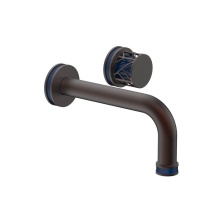 Phylrich 222-15-05WX044 - Weathered Copper Jolie Single Handle Wall Faucet With Tubular Spout, Round Cutaway Handles, And Na