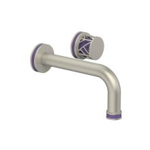 Phylrich 222-15/15BX046 - Burnished Nickel Jolie Single Handle Wall Faucet With Tubular Spout, Round Cutaway Handles, And Pu
