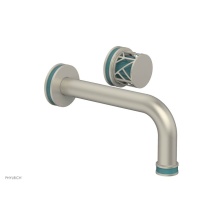 Phylrich 222-15/15BX049 - Burnished Nickel Jolie Single Handle Wall Faucet With Tubular Spout, Round Cutaway Handles, And Tu