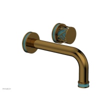 Phylrich 222-15-002X049 - French Brass (Living Finish) Jolie Single Handle Wall Faucet With Tubular Spout, Round Cutaway Han