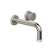 Phylrich 222-15-014X051 - Polished Nickel Jolie Single Handle Wall Faucet With Tubular Spout, Round Cutaway Handles, And Glo