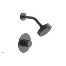 Phylrich 222-21-15GX048 - Gunmetal Gray Jolie Pressure Balance Shower Set With Round Trim, Round Cutaway Handle, And Grey Ac