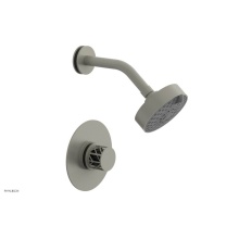 Phylrich 222-21/15BX041 - Burnished Nickel Jolie Pressure Balance Shower Set With Round Trim, Round Cutaway Handle, And Blac