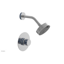 Phylrich 222-21/026X043 - Polished Chrome Jolie Pressure Balance Shower Set With Round Trim, Round Cutaway Handle, And Light