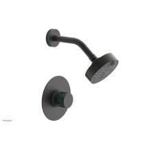 Phylrich 222-21/10BX049 - Oil Rubbed Bronze Jolie Pressure Balance Shower Set With Round Trim, Round Cutaway Handle, And Tur