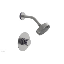 Phylrich 222-21/26DX046 - Satin Chrome Jolie Pressure Balance Shower Set With Round Trim, Round Cutaway Handle, And Purple A