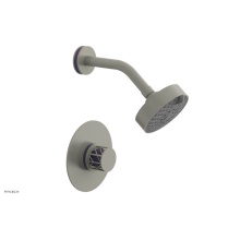 Phylrich 222-21/15BX046 - Burnished Nickel Jolie Pressure Balance Shower Set With Round Trim, Round Cutaway Handle, And Purp