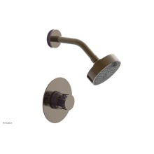 Phylrich 222-21-047X046 - Antique Brass Jolie Pressure Balance Shower Set With Round Trim, Round Cutaway Handle, And Purple