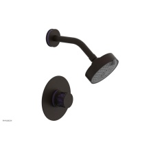 Phylrich 222-21/11BX046 - Antique Bronze Jolie Pressure Balance Shower Set With Round Trim, Round Cutaway Handle, And Purple