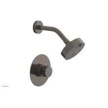 Phylrich 222-21/15AX048 - Pewter Jolie Pressure Balance Shower Set With Round Trim, Round Cutaway Handle, And Grey Accents -