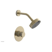 Phylrich 222-21-03UX051 - Polished Brass Uncoated (Living Finish) Jolie Pressure Balance Shower Set With Round Trim, Round C