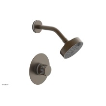 Phylrich 222-21-OEBX051 - Old English Brass Jolie Pressure Balance Shower Set With Round Trim, Round Cutaway Handle, And Glo