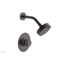 Phylrich 222-21-05WX051 - Weathered Copper Jolie Pressure Balance Shower Set With Round Trim, Round Cutaway Handle, And Glos