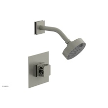 Phylrich 222-22/15BX041 - Burnished Nickel Jolie Pressure Balance Shower Set With Square Trim, Square Cutaway Handle, And Bl