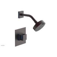 Phylrich 222-22-05WX043 - Weathered Copper Jolie Pressure Balance Shower Set With Square Trim, Square Cutaway Handle, And Li