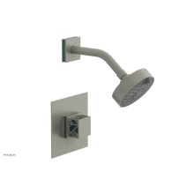Phylrich 222-22/15BX049 - Burnished Nickel Jolie Pressure Balance Shower Set With Square Trim, Square Cutaway Handle, And Tu