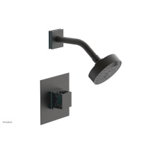 Phylrich 222-22/10BX049 - Oil Rubbed Bronze Jolie Pressure Balance Shower Set With Square Trim, Square Cutaway Handle, And T