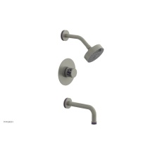 Phylrich 222-26/15BX046 - Burnished Nickel Jolie Pressure Balance Tub & Shower Set With Round Trim, Tubular Tub Spout, R
