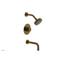 Phylrich 222-26-002X043 - French Brass (Living Finish) Jolie Pressure Balance Tub & Shower Set With Round Trim