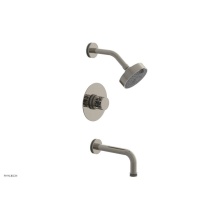 Phylrich 222-26/014X048 - Polished Nickel Jolie Pressure Balance Tub & Shower Set With Round Trim, Tubular Tub Spout, Ro