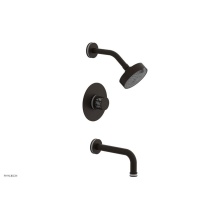 Phylrich 222-26-11BX051 - Antique Bronze Jolie Pressure Balance Tub & Shower Set With Round Trim, Tubular Tub Spout, Rou