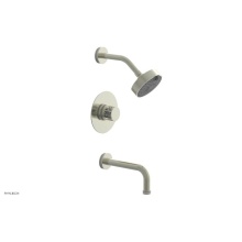 Phylrich 222-26-015X051 - Satin Nickel Jolie Pressure Balance Tub & Shower Set With Round Trim, Tubular Tub Spout, Round