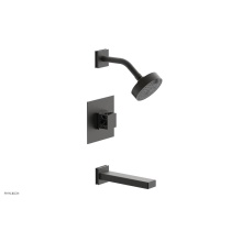 Phylrich 222-27/10BX041 - Oil Rubbed Bronze Jolie Pressure Balance Tub & Shower Set With Square Trim, Rectangular Tub Sp