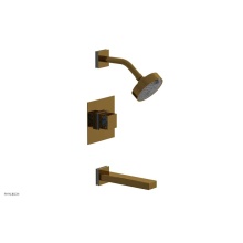 Phylrich 222-27-002X043 - French Brass (Living Finish) Jolie Pressure Balance Tub & Shower Set With Square Trim
