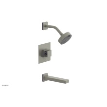 Phylrich 222-27/15BX046 - Burnished Nickel Jolie Pressure Balance Tub & Shower Set With Square Trim, Rectangular Tub Spo
