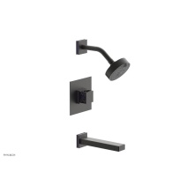 Phylrich 222-27/10BX046 - Oil Rubbed Bronze Jolie Pressure Balance Tub & Shower Set With Square Trim, Rectangular Tub Sp