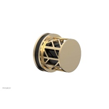 Phylrich 222-35/004X041 - Satin Brass Jolie Diverter/Volume Control Trim With Round Cutaway Handles And Black Accents