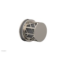 Phylrich 222-35/014X048 - Polished Nickel Jolie Diverter/Volume Control Trim With Round Cutaway Handles And Grey Accents