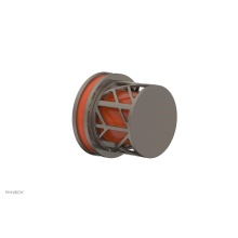 Phylrich 222-35/15AX042 - Pewter Jolie Diverter/Volume Control Trim With Round Cutaway Handles And Orange Accents