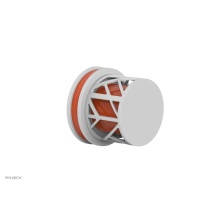 Phylrich 222-35-050X042 - Satin White Jolie Diverter/Volume Control Trim With Round Cutaway Handles And Orange Accents