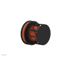Phylrich 222-35/040X042 - Matte Black Jolie Diverter/Volume Control Trim With Round Cutaway Handles And Orange Accents