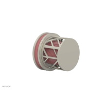 Phylrich 222-35/15BX045 - Burnished Nickel Jolie Diverter/Volume Control Trim With Round Cutaway Handles And Pink Accents