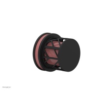 Phylrich 222-35/040X045 - Matte Black Jolie Diverter/Volume Control Trim With Round Cutaway Handles And Pink Accents