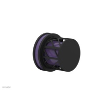 Phylrich 222-35/040X046 - Matte Black Jolie Diverter/Volume Control Trim With Round Cutaway Handles And Purple Accents