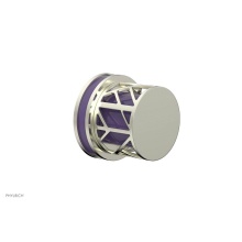 Phylrich 222-35/015X046 - Satin Nickel Jolie Diverter/Volume Control Trim With Round Cutaway Handles And Purple Accents