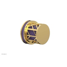 Phylrich 222-35/025X046 - Polished Gold Jolie Diverter/Volume Control Trim With Round Cutaway Handles And Purple Accents