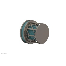 Phylrich 222-35/15AX049 - Pewter Jolie Diverter/Volume Control Trim With Round Cutaway Handles And Turquoise Accents
