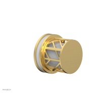 Phylrich 222-35-24BX051 - Burnished Gold Jolie Diverter/Volume Control Trim With Round Cutaway Handles And Gloss White Accen